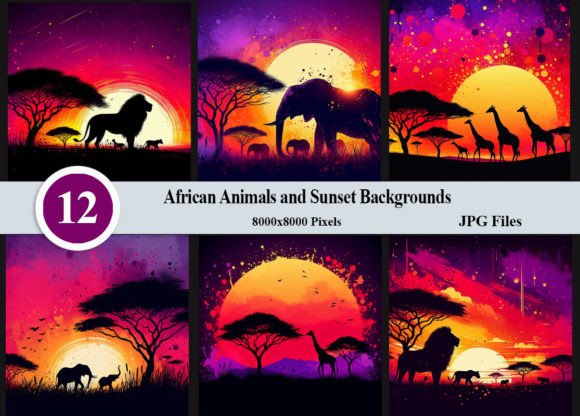 African Animals and Sunset Backgrounds: A Designers Guide