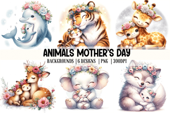Celebrate with Charm: Animals Mother's Day Backgrounds for Every Creator