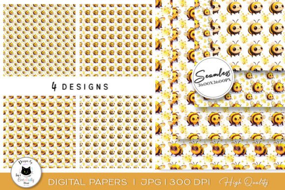 Cute Bee Backgrounds: Your Go-To Bee Digital Paper for Sweet Designs