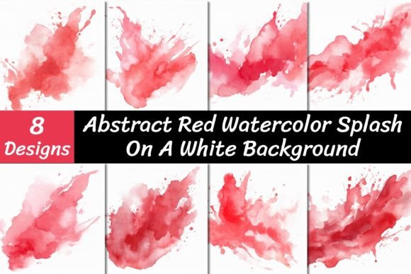 Dynamic Design with Red Watercolor Splash Backgrounds