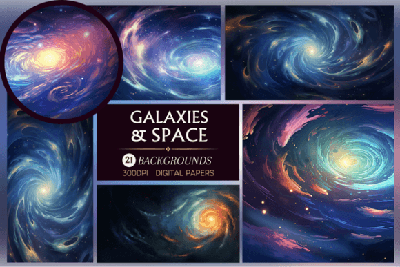 Galaxies - Backgrounds: A Designer's Deep Space Toolkit