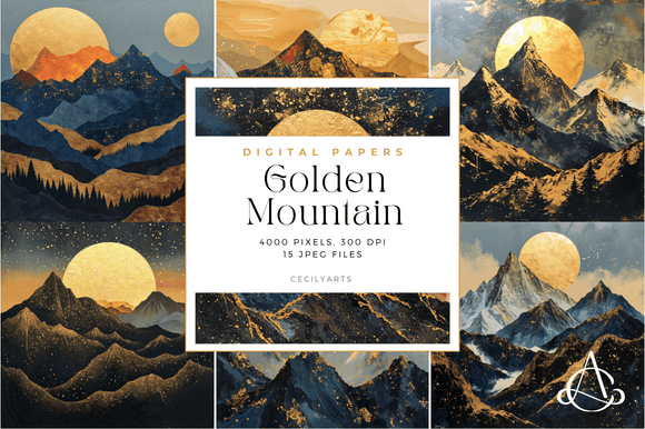 Golden Mountain Scene Backgrounds: A Designer's Digital Toolkit