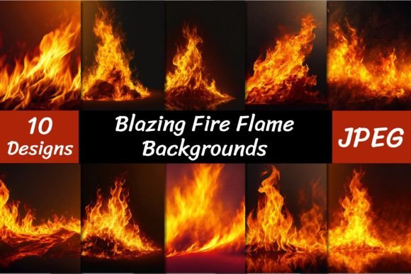 Ignite Your Designs with Realistic Blazing Fire Flame Backgrounds