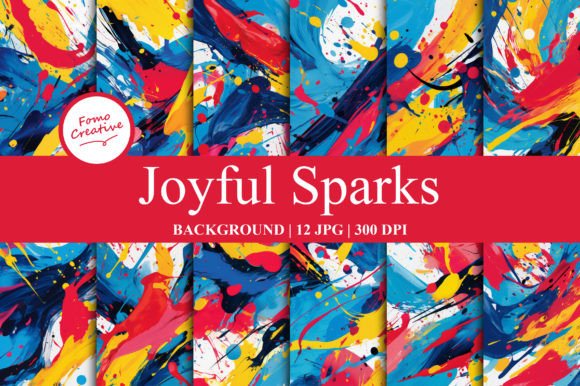 Joyful Sparks Backgrounds: Vibrant Digital Papers for Designers