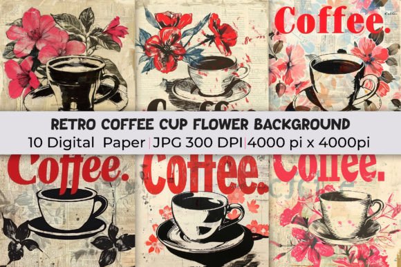 Retro Coffee Cup Flower Backgrounds: A Design Revolution