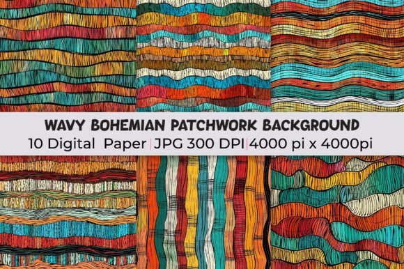 Unleash Creativity: Designing with Wavy Bohemian Patchwork Backgrounds
