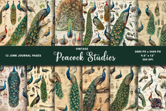 Vintage Peacock Journal Backgrounds: A Designer's Toolkit