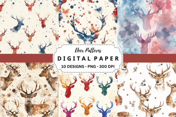 Watercolor Deer Patterns Backgrounds: A Designer's Asset