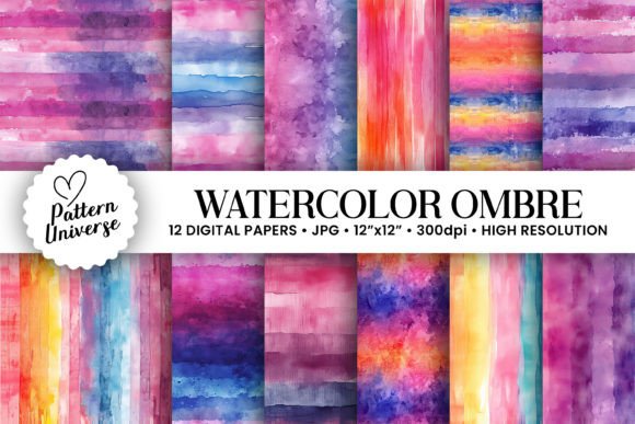 Watercolor Ombre Gradient Backgrounds for Creative Projects
